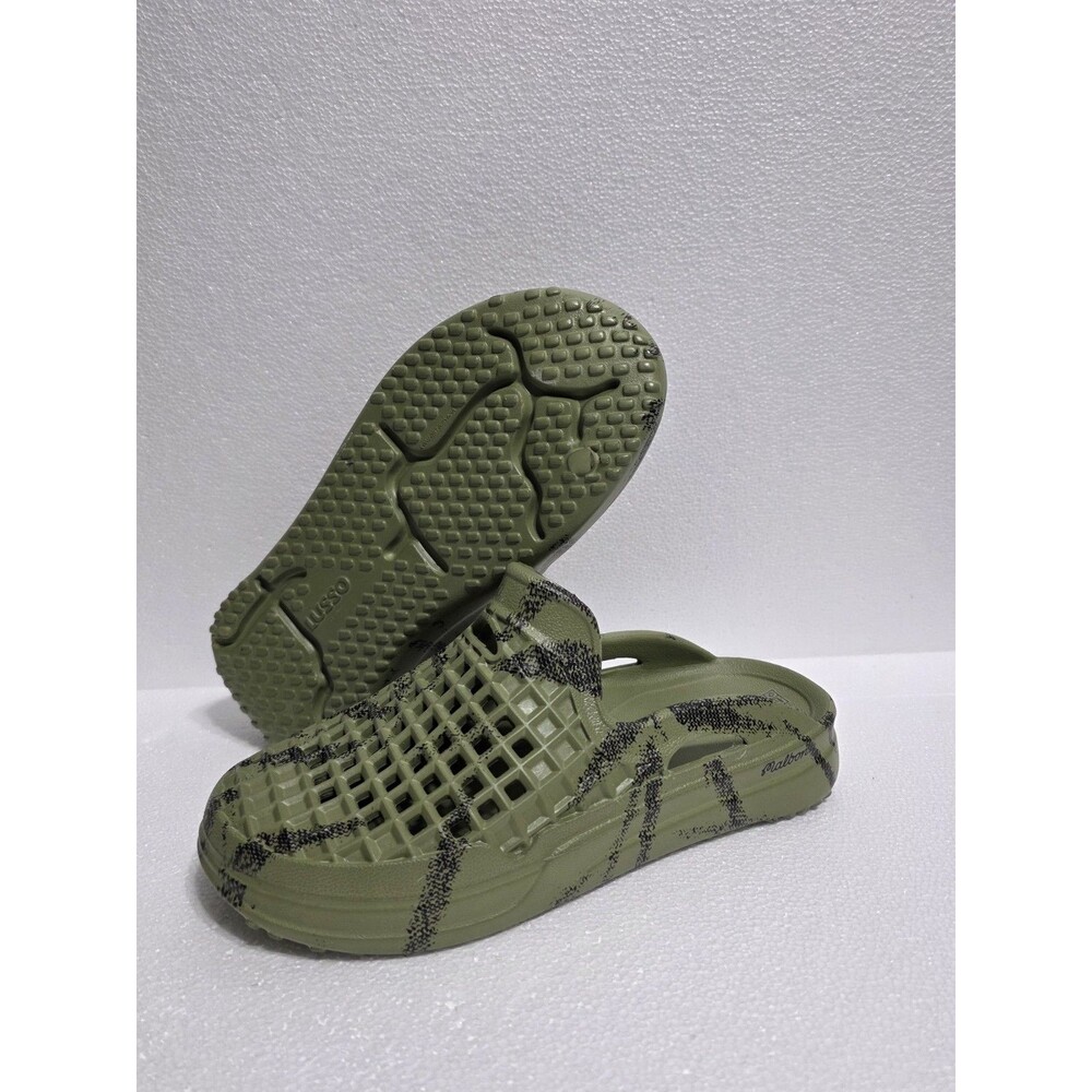 New [MALBON X LUSSO] Scenario Slide Malbon Bamboo Militia Green Oynx Mens Size 8